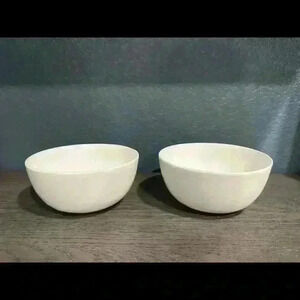 Set Of 2 Macy's Hotel Collection 6" White Coupe Cereal Soup Rice Bowl-Bone China